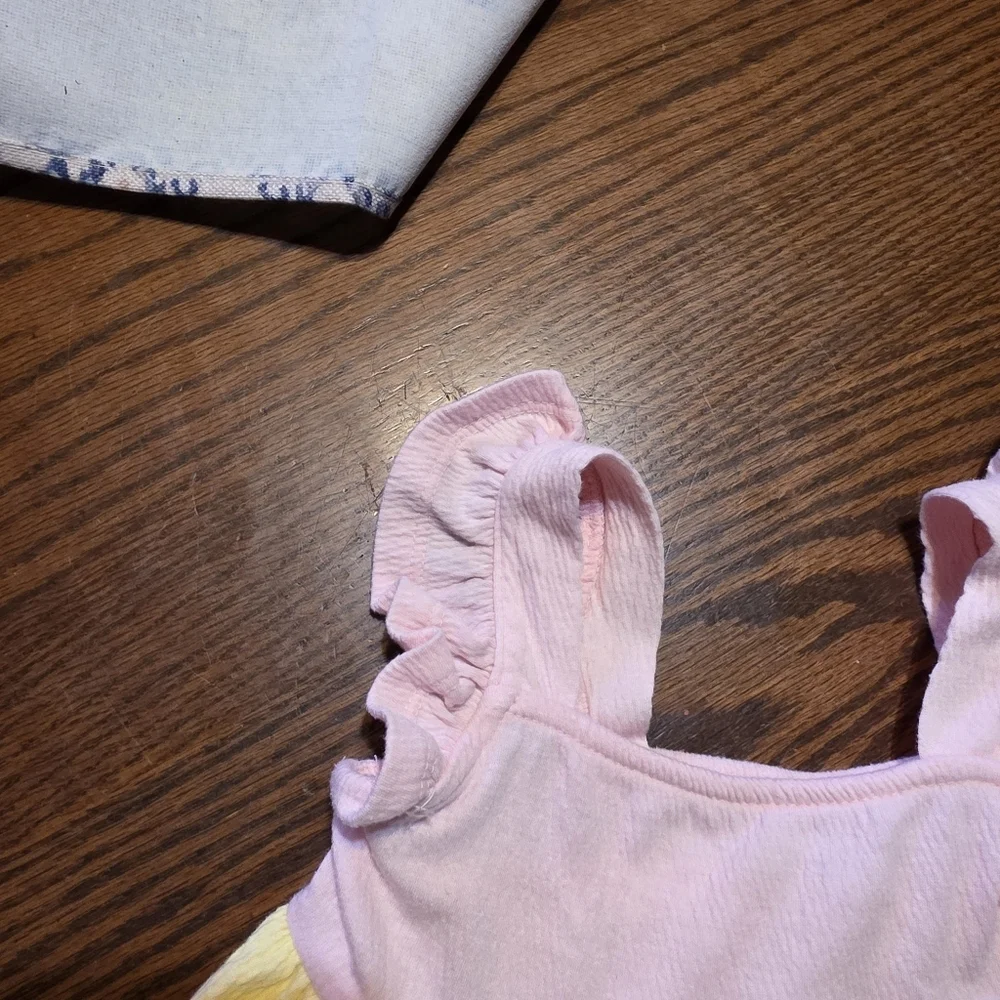 Carter's Baby Flutter Crinkle Jersey Dress Pastel Colors Size 18M